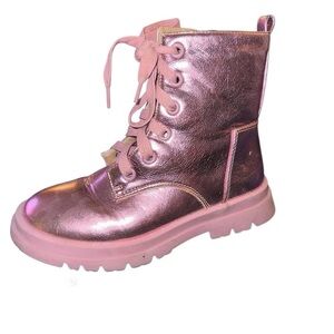 Metallic Pink Kids Boots